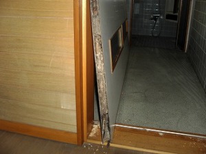 シロアリ被害にあったドア